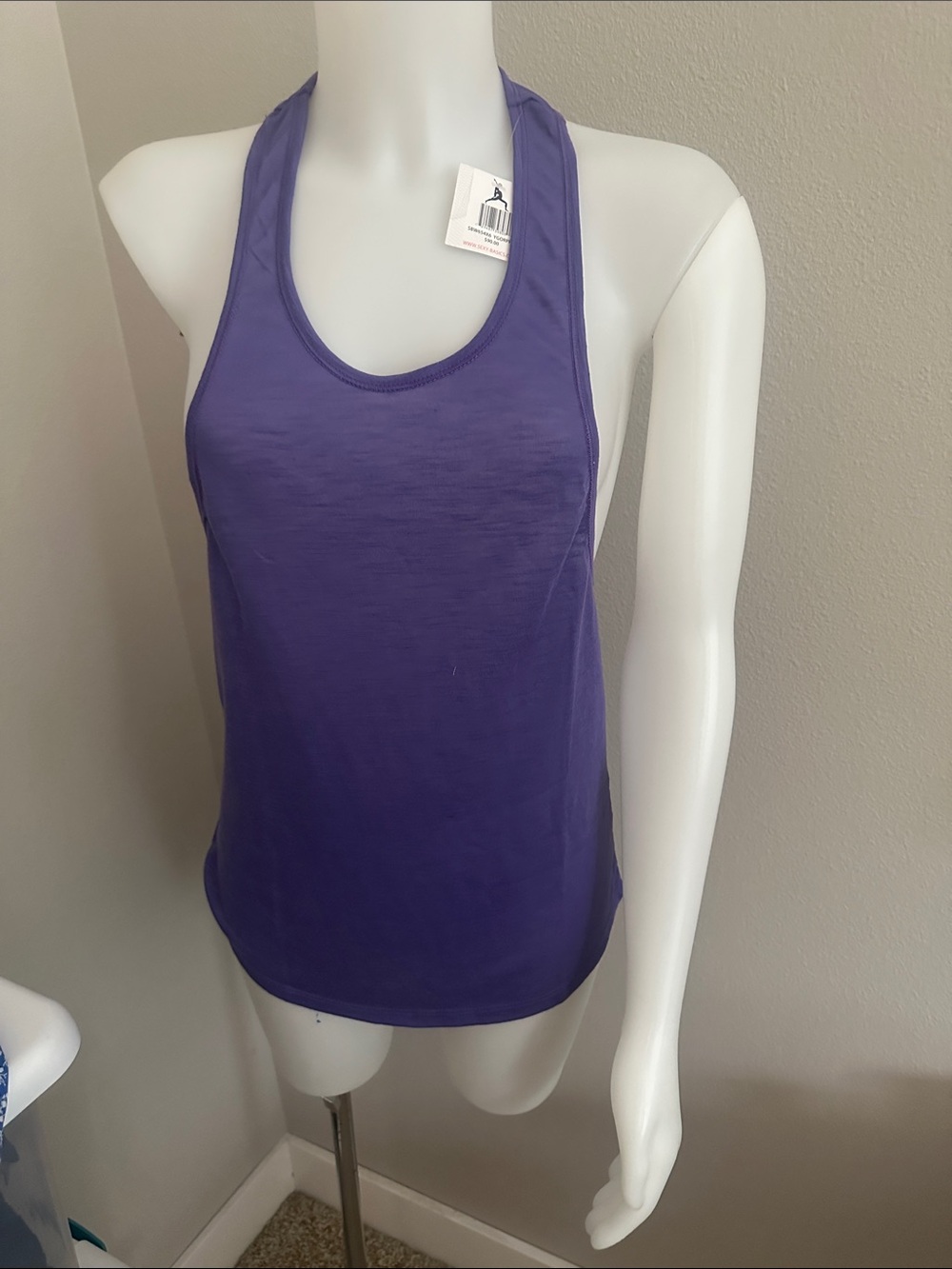 Women's Purple Racerback Tank Top - Athletic Scoop Neck